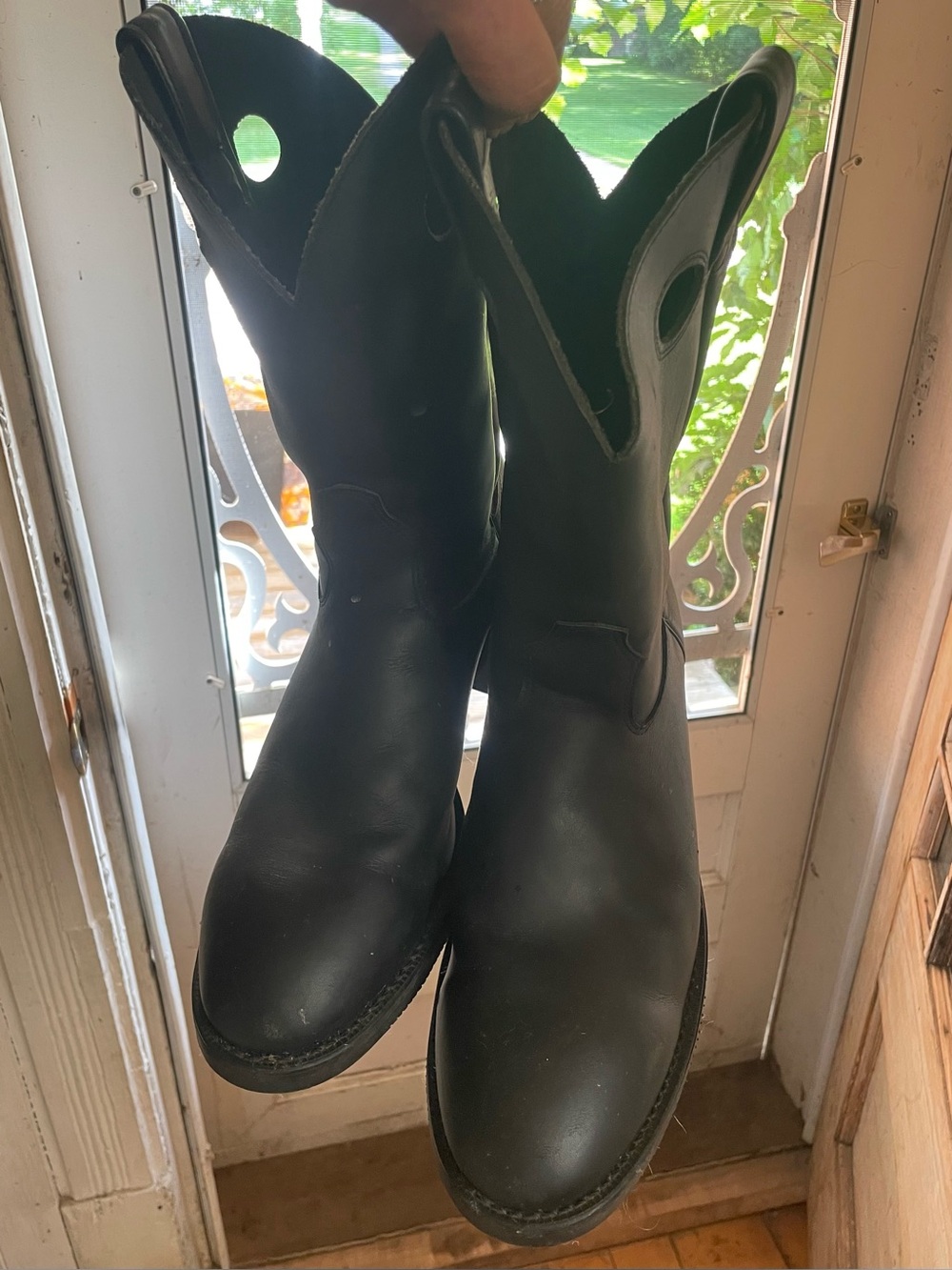 Men's Black leather steel toe /Work /Pull-On Boots - CSA green label